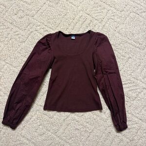 Old Navy Long Sleeve Burgundy Top